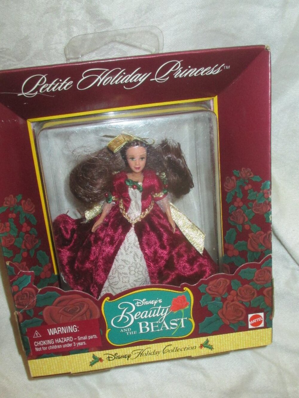 Mattel Disney Petite Holiday Princess Beauty and the Beast Ornament Figure 1998